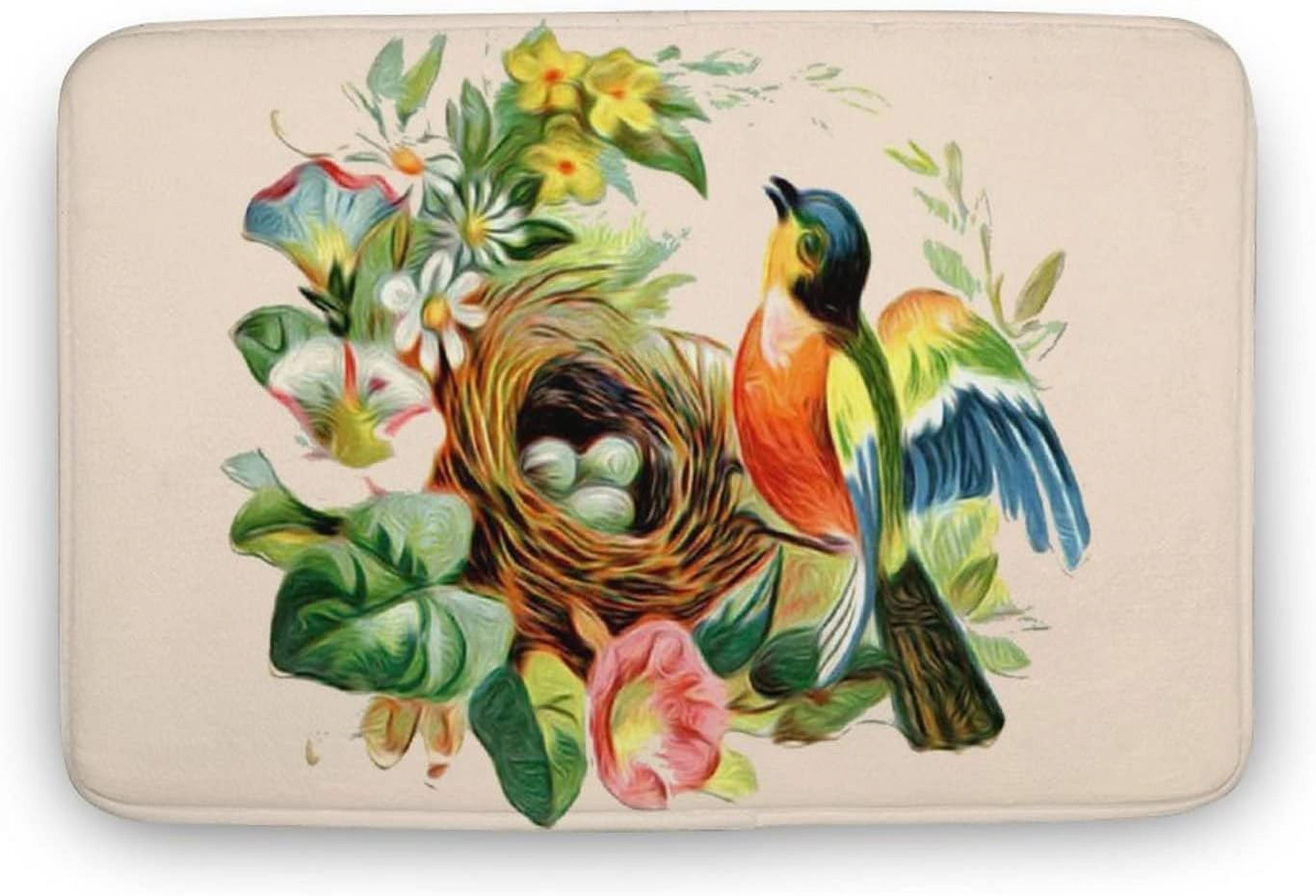 16x24 inch Vintage Colorful Bird Flower Personalized Pet decor door