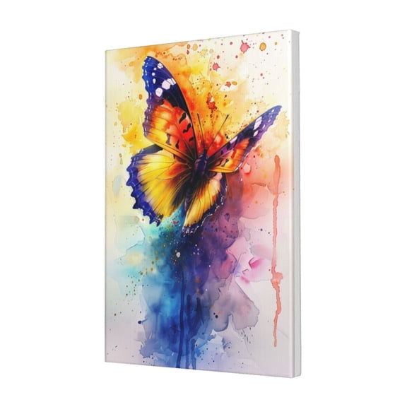 16x24 inch Yard Garden Decor Watercolor Butterfly Canvas Painting,Home Decor Bathroom Accessory,Charm Watercolor Butterfly Paintings Poster,Gifts For Watercolor Enthusiast,Bathroom Decoration