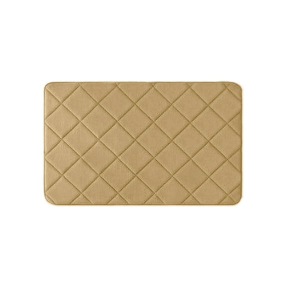 16x24in Microfiber Bath Mat Non-Slip Machine Washable Absorbent Bathroom Rug Kitchen Floor Mat Living Room Bedroom Shower Tub Water Absorbing Soft Carpet Ultra-Thin(Khaki)