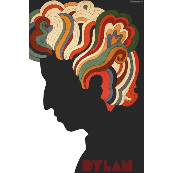 16x24in Photo Paper Dylan Milton Glaser 1966. Singer Songwriter Bob Dylan