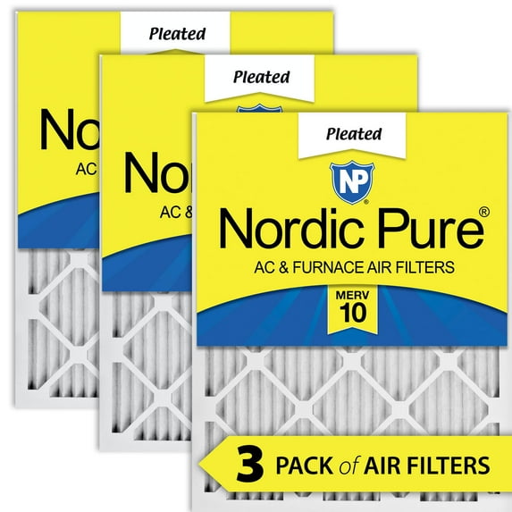16x24x1 (15_1/2x23_1/2) Pleated MERV 10 Air Filters 3 Pack
