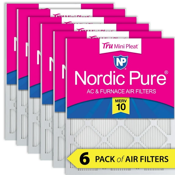 16x24x1 (15_3/8x23_3/8) Nordic Pure Tru Mini Pleat MERV 10 Air Filters 6 Pack