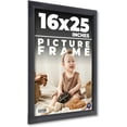 thumbnail image 1 of 16x25 Frame Black Solid Wood Picture Frame - Complete Modern Photo Frame Includes UV Acrylic, 1 of 8