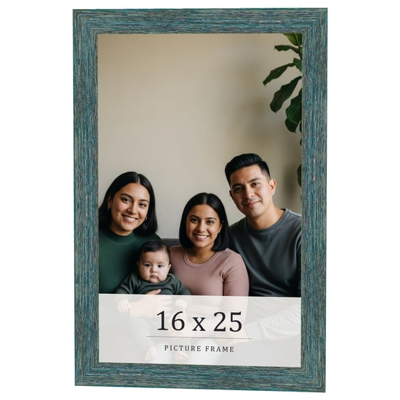 16x25 Frame Blue Rustic Barnwood Solid Wood Picture Frame Width 1.25 Inches | Interior Depth 0.5