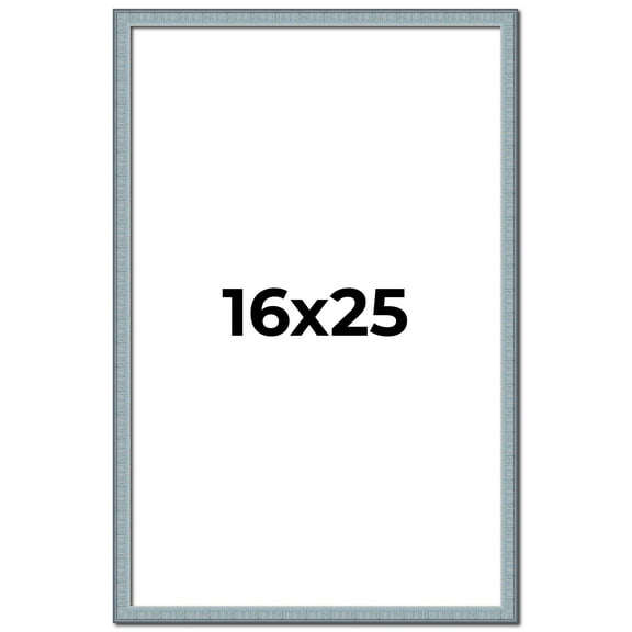 16x25 Frame Blue Scuffed Farm Board Solid Wood Picture Frame Width 0.75 Inches | Interior Depth 0.5