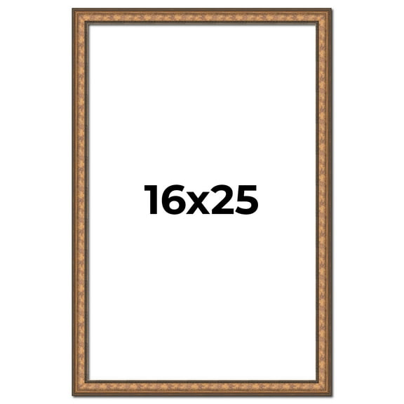 16x25 Frame Gold Real Wood Picture Frame Width 1.25 inches | Interior Frame Depth 0.5 inches |