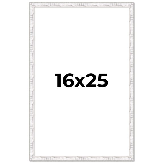 16x25 Frame White Real Wood Picture Frame Width 0.75 inches | Interior Frame Depth 0.5 inches |
