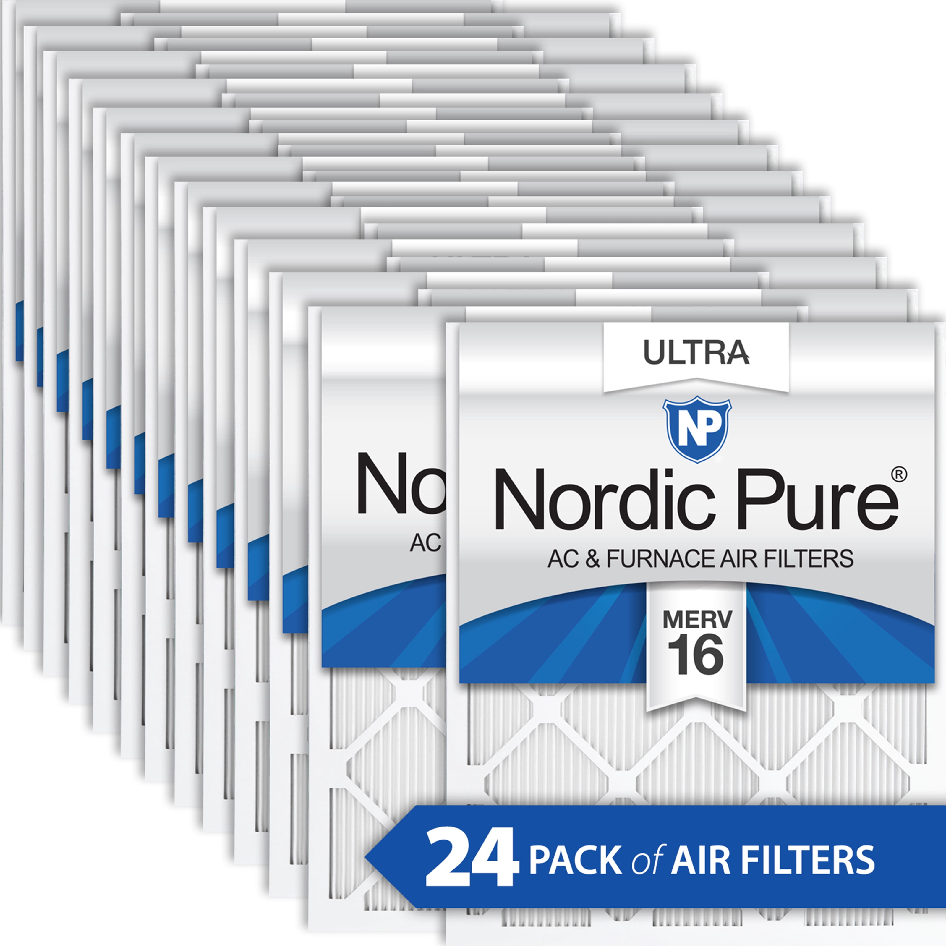 16x25x1 (Actual: 15_1/2x24_1/2) Nordic Pure Ultra MERV 16 Air Filters ...