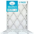 thumbnail image 1 of 16x25x1 Air Filter MERV 11 (2-Pack) TRION Air Bear Pleated HVAC Air Filters Replacement (Actual Size 15.5 x 24.5 x .75), 1 of 6