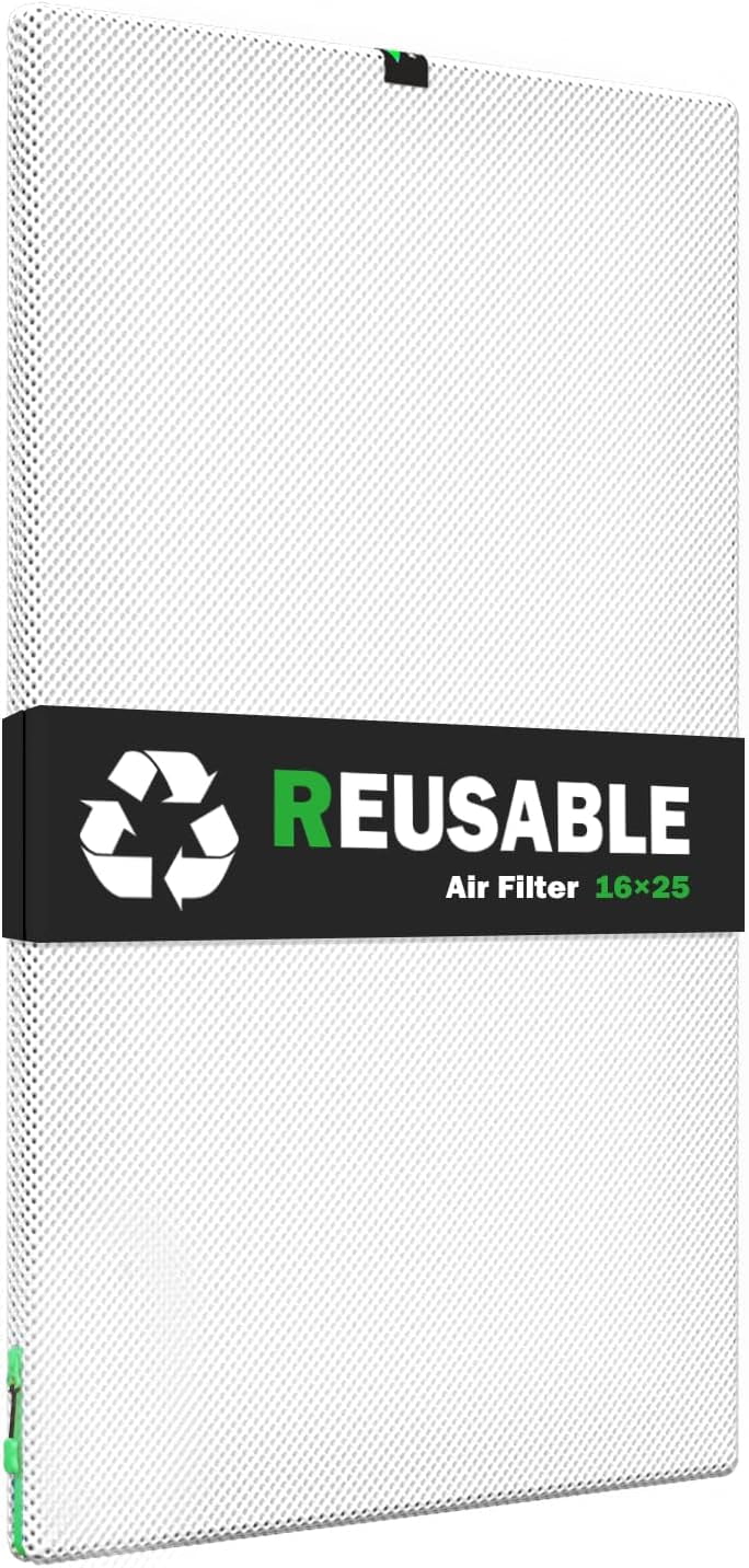 16x25x1 Air filter, Washable and Reusable Air Filter 16x25x1 for AC