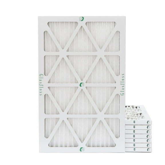 16x25x1 MERV 10 Pleated AC Furnace Air Filters by Glasfloss Industries. ( 8 Pack ) Exact Size: 15-1/2 x 24-1/2 x 7/8