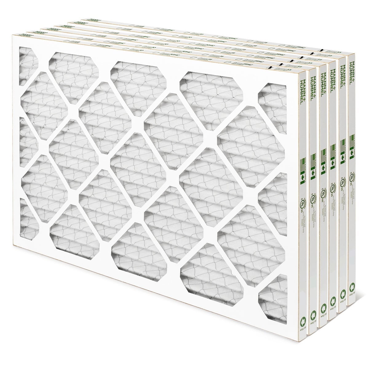 16x25x1 MERV 8 Pleated AC Furnace Air Filters. 6 Pack
