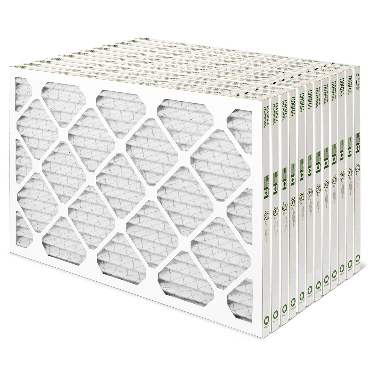 16x25x1 Merv 8 Pleated AC Furnace Air Filters. 12 PACK