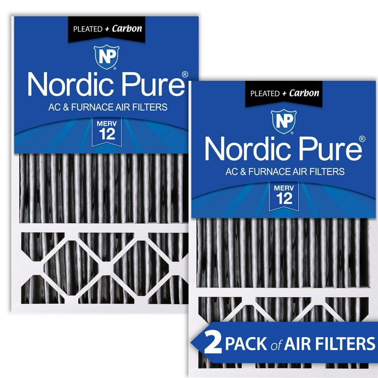 16x25x5 4 3 8 Honeywell Replacement Air Filters MERV 12 Plus Carbon 2 Pack