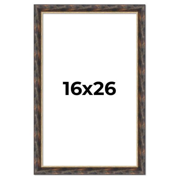 16x26 Frame Gold Real Wood Picture Frame Width 1.5 inches | Interior Frame Depth 0.5 inches |