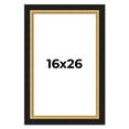thumbnail image 1 of 16x26 Frame Gold Real Wood Picture Frame Width 2.25 Inches | Interior Frame Depth 0.5 Inches |, 1 of 8