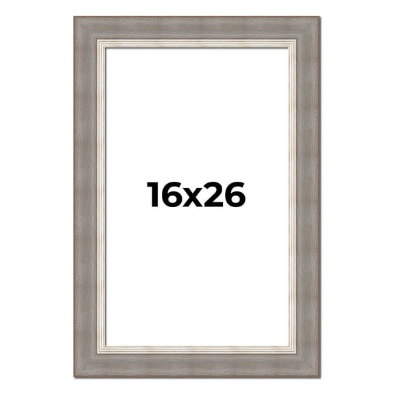 16x26 Frame Grey Real Wood Picture Frame Width 2.75 Inches | Interior Frame Depth 0.5 Inches |