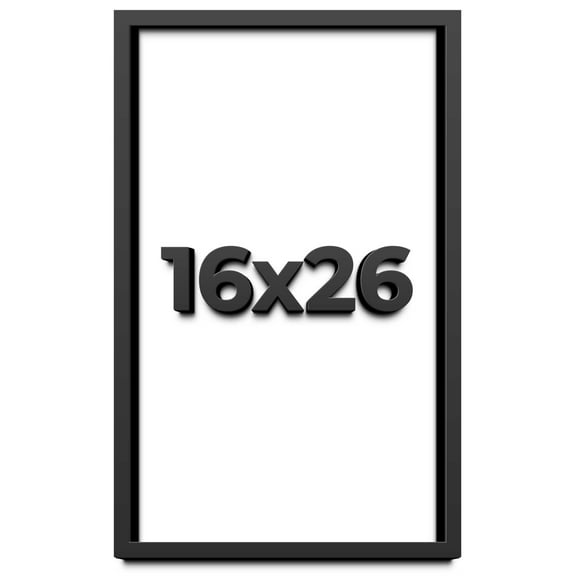 16x26 Shadow Box Frame Black | 1 inches Deep Real Wood Contemporary Shadowbox Display Frame | UV