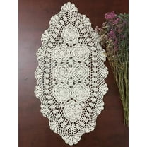 16x27 100% Cotton Handmade Crochet lace Table Runners Oblong Tablecloth Doilies Doily
