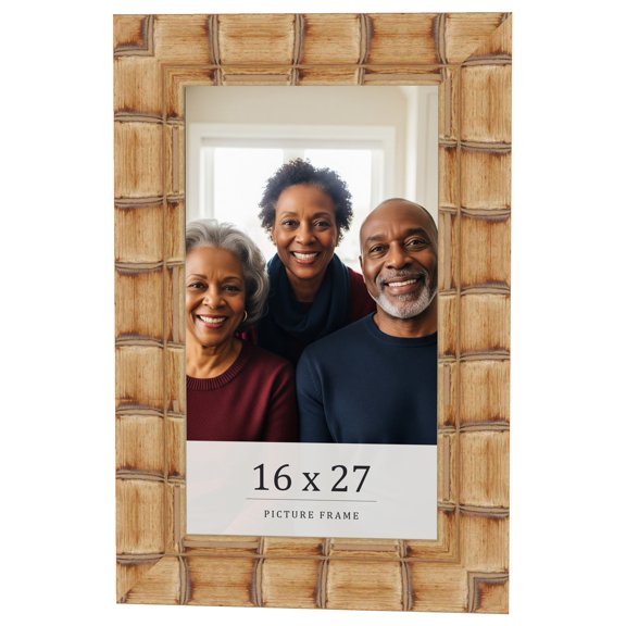 16x27 Frame Beige Real Wood Picture Frame Width 3 inches | Interior Frame Depth 0.5 inches |