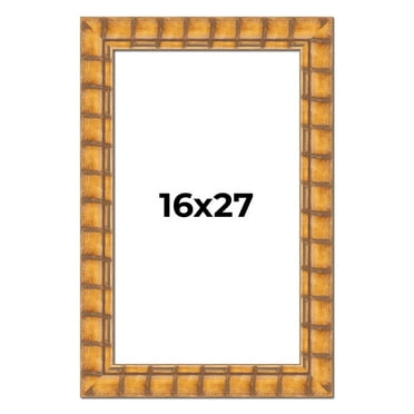 16x27 Frame Beige Real Wood Picture Frame Width 3 inches | Interior Frame Depth 0.5 inches |