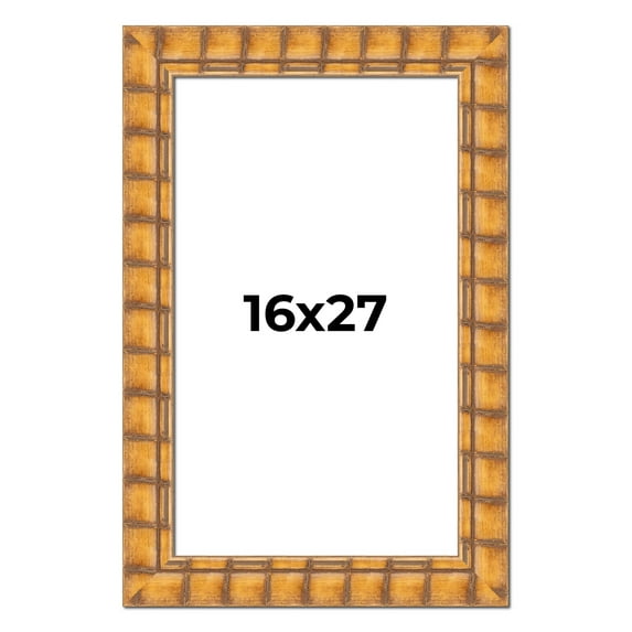 16x27 Frame Beige Real Wood Picture Frame Width 3 inches | Interior Frame Depth 0.5 inches |