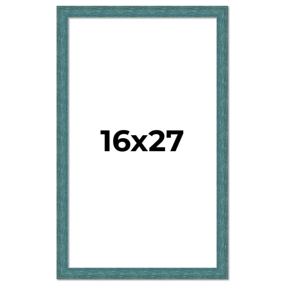 16x27 Frame Blue Rustic Barnwood Solid Wood Picture Frame Width 1.25 Inches | Interior Depth 0.5