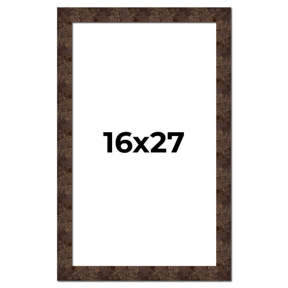 16x27 Frame Brown Burl Real Wood Picture Frame Width 1.625 Inches | Interior Frame Depth 0.5 Inches