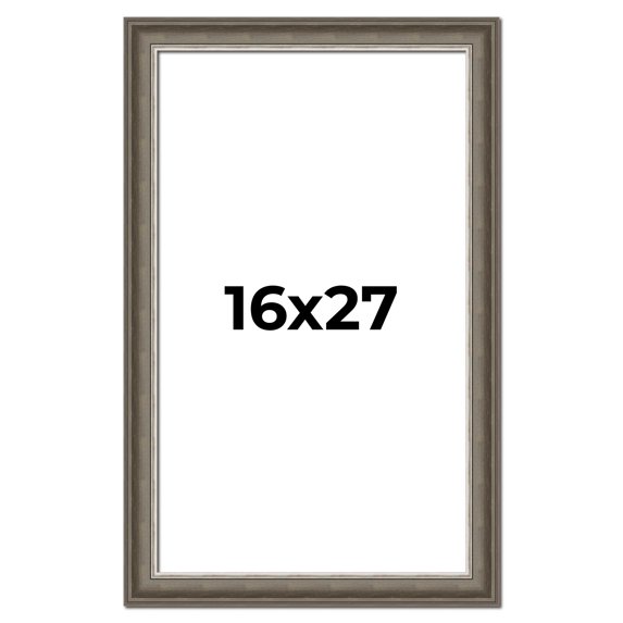 16x27 Frame Brown Solid Wood Picture Frame | 1.75 Inch Moulding Width | Austin Frame Complete with