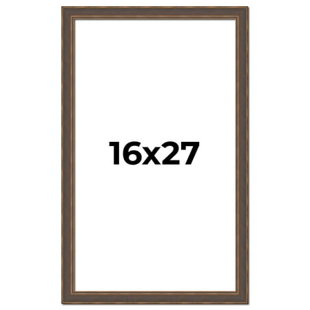 16x27 Frame Golden Caramel Solid Wood Bronze Picture Frame | 1.25 Inch Moulding Width | 0.5 Inch