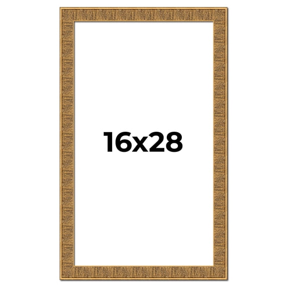 16x28 Frame Black and Gold Distressed Solid Wood Sonoma Picture Frame | 1.625 Inch Moulding Width |