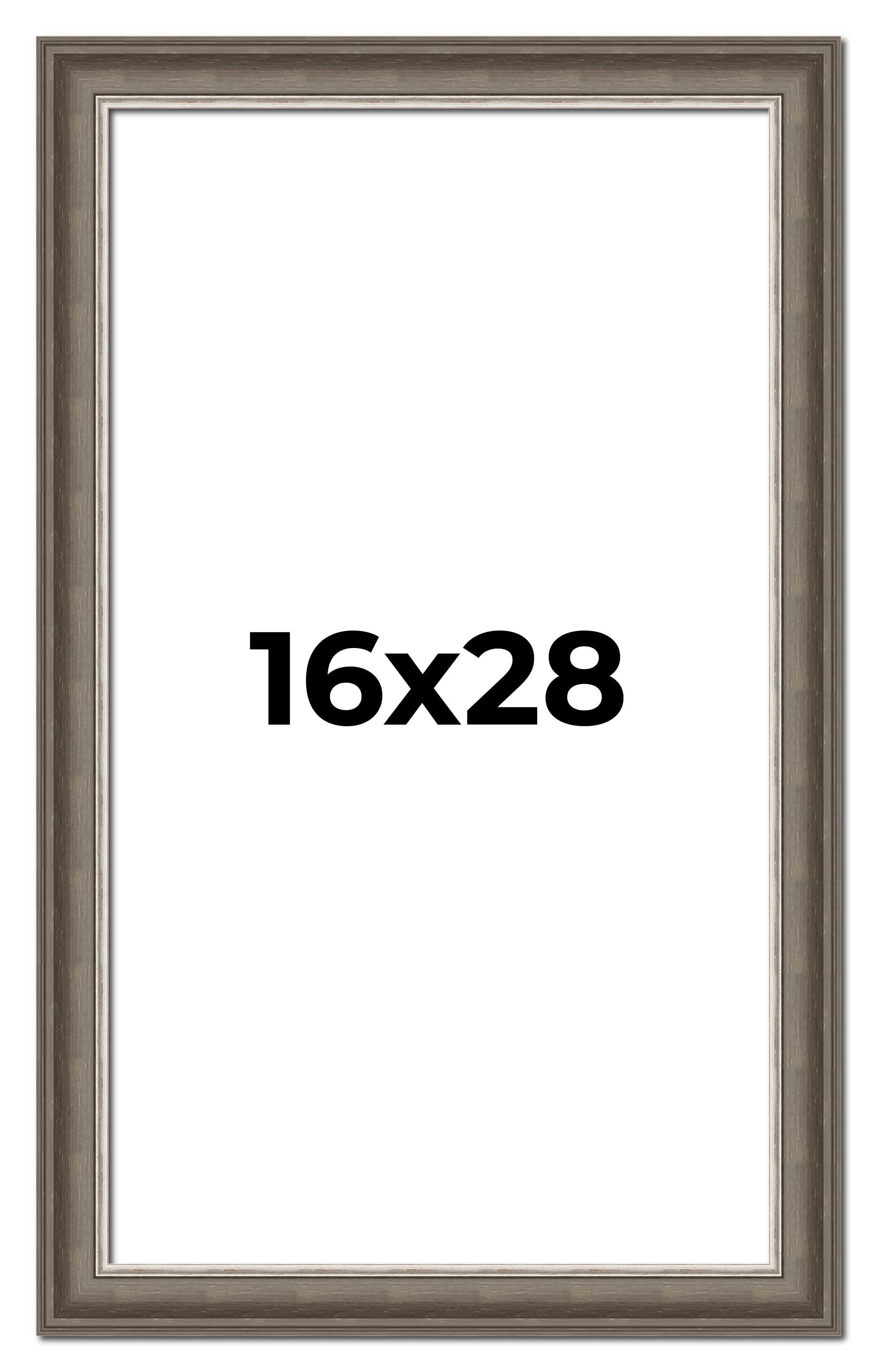 16x28 Frame Brown Solid Wood Picture Frame | 1.75 Inch Moulding Width ...