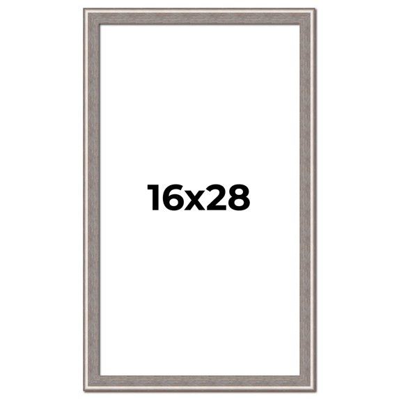 16x28 Frame Grey Real Wood Picture Frame Width 1.25 inches | Interior Frame Depth 0.5 inches | Hans