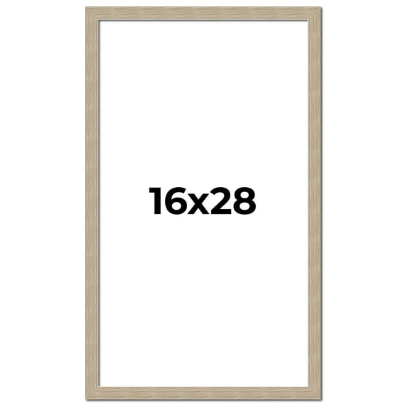 16x28 Frame Grey Solid Wood Picture Frame Width 1 Inches | Interior Frame Depth 0.5 Inches |