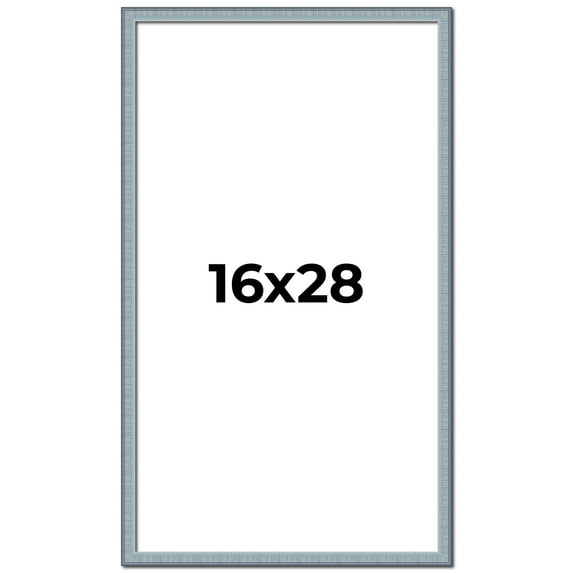 16x28 Frame Rustic Sky Blue Solid Wood Picture Frame | 0.75 Inch Moulding Width |Includes UV
