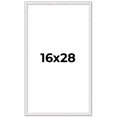 thumbnail image 1 of 16x28 Frame White Real Wood Picture Frame Width 0.75 inches | Interior Frame Depth 0.5 inches |, 1 of 8