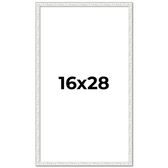 16x28 Frame White Real Wood Picture Frame Width 0.75 inches | Interior Frame Depth 0.5 inches |