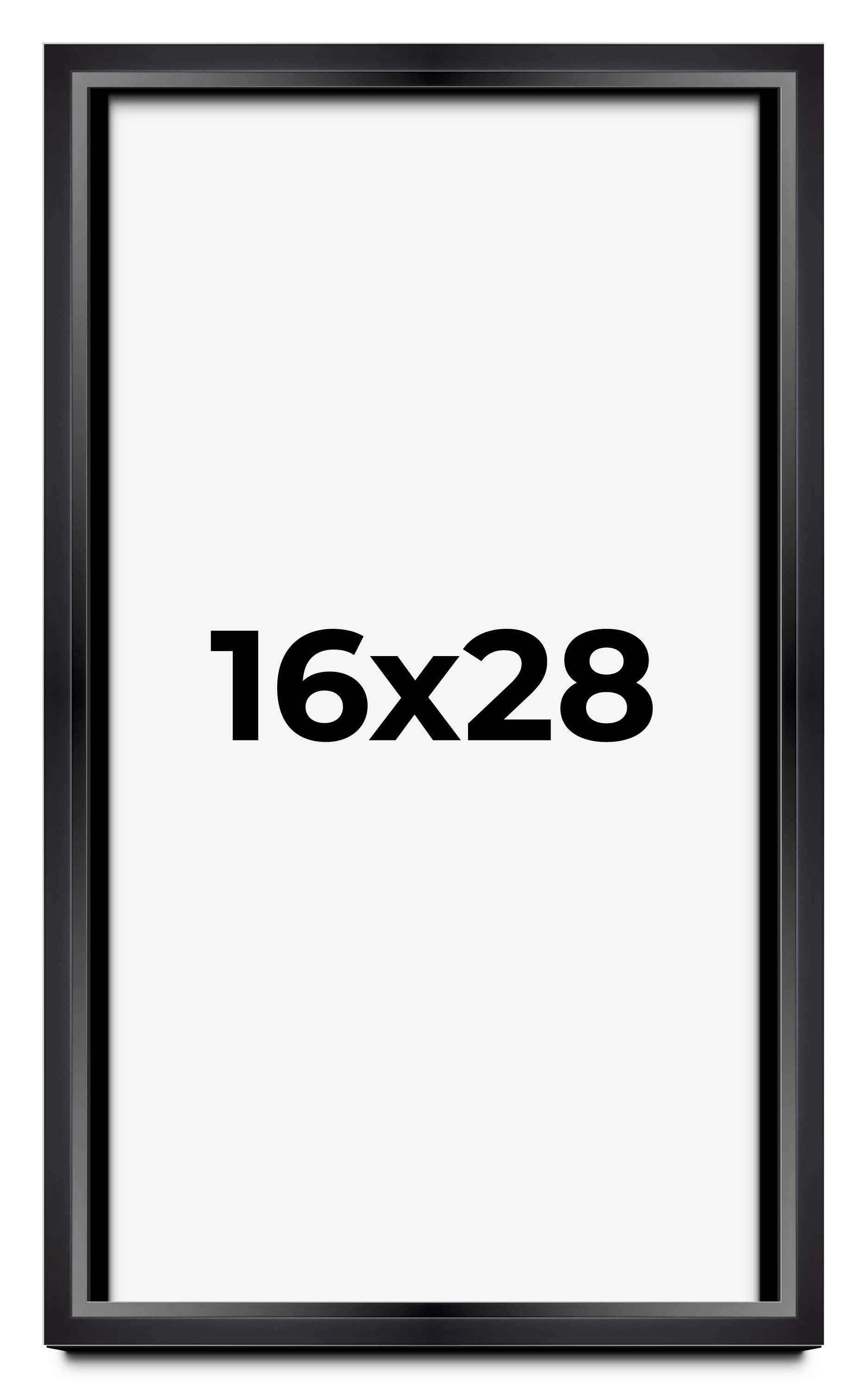 16x28 Shadow Box Frame Black | 1.25 inches Deep Real Wood Contemporary ...