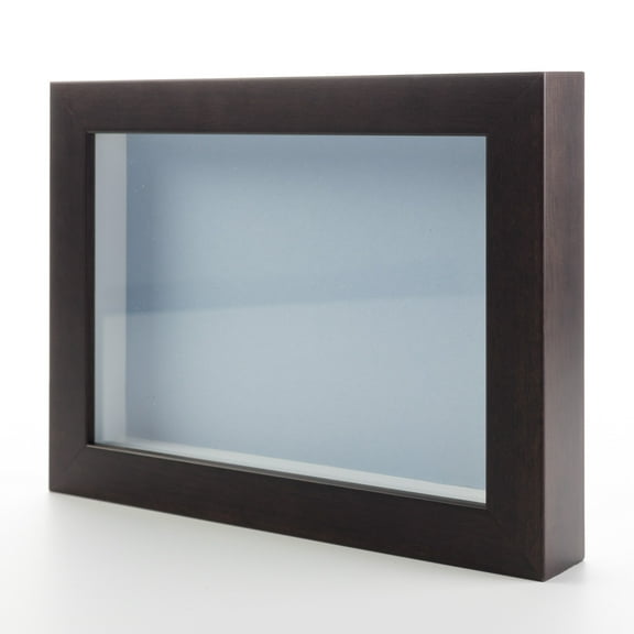 16x28 Shadow Box Frame Dark Brown Real Wood with a Blue Acid-Free Backing | 3/4" of Usuable Depth |
