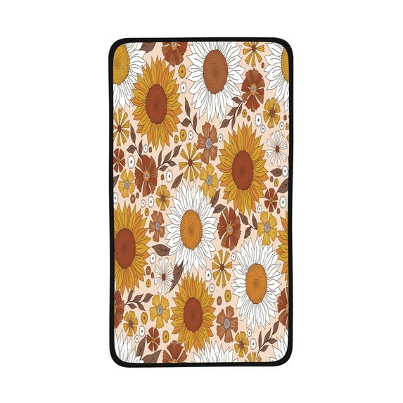 16x28in Coral Velvet Towels Boho Fall Floral Sunflower Daisy Absorbent Hand Towel Soft Bathroom Towel for Gift