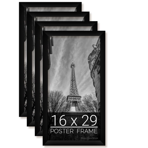 16x29 Black Picture Frame for Puzzles Posters Photos or Artwork, Set of 4