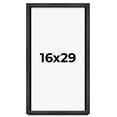 thumbnail image 1 of 16x29 Frame Black Charcoal Grey Wood Textured Picture Frame | 0.75 Inch Moulding Width | Gunmetal, 1 of 8