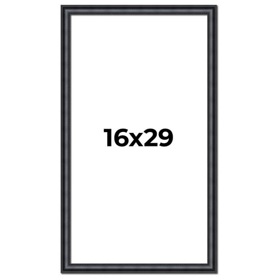 16x29 Frame Black Real Wood Picture Frame Width 1.25 inches | Interior Frame Depth 0.5 inches |