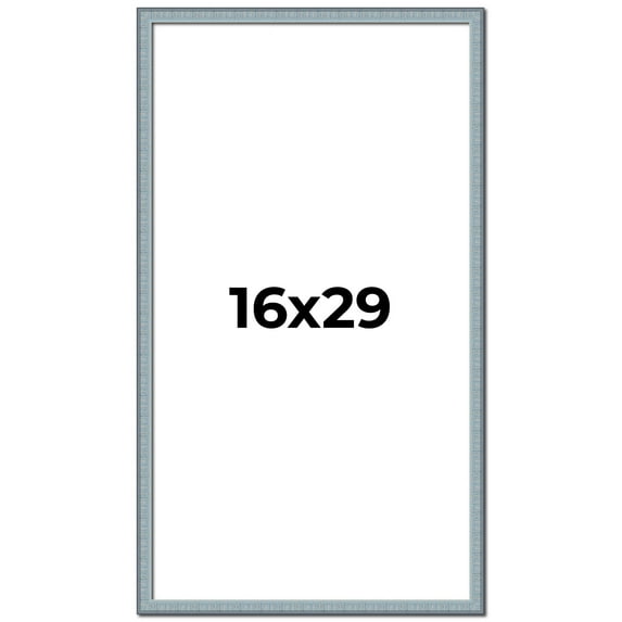 16x29 Frame Rustic Sky Blue Solid Wood Picture Frame | 0.75 Inch Moulding Width |Includes UV