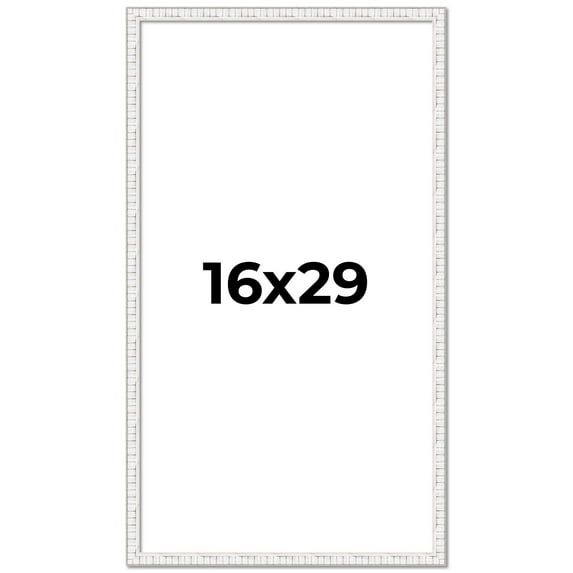 16x29 Frame White Real Wood Picture Frame Width 0.75 inches | Interior Frame Depth 0.5 inches |