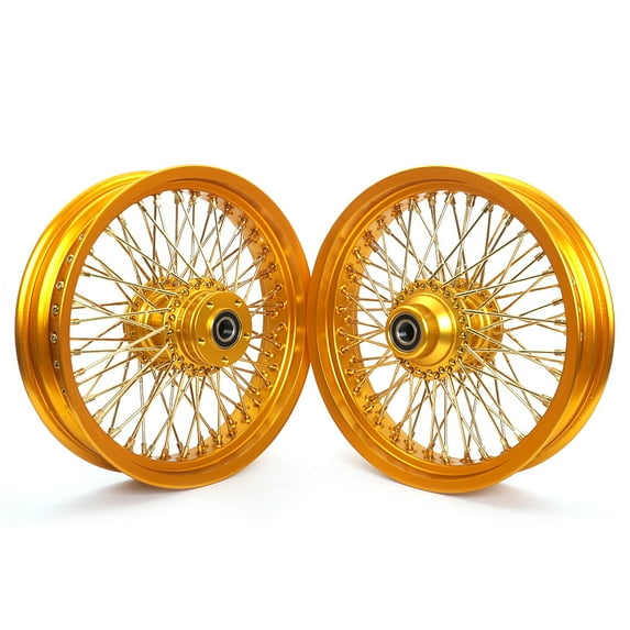 16x3.5 Spoked Wheels Rims Hubs 72 Spokes for Harley Softail Fatboy Springer FXST