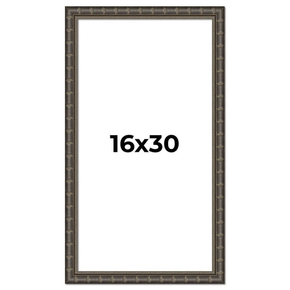 16x30 Frame Black Bamboo Solid Wood Picture Frame Width 1.5 Inches | Interior Frame Depth 0.5