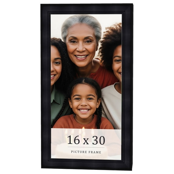 16x30 Frame Black Passaggi Solid Wood Picture Frame Width 1.5 Inches | Interior Depth 0.5 Inches |