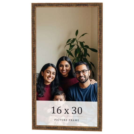 16x30 Frame Gold Kingsley Distressed Solid Wood Picture Frame Width 0.75 Inches | Interior Frame