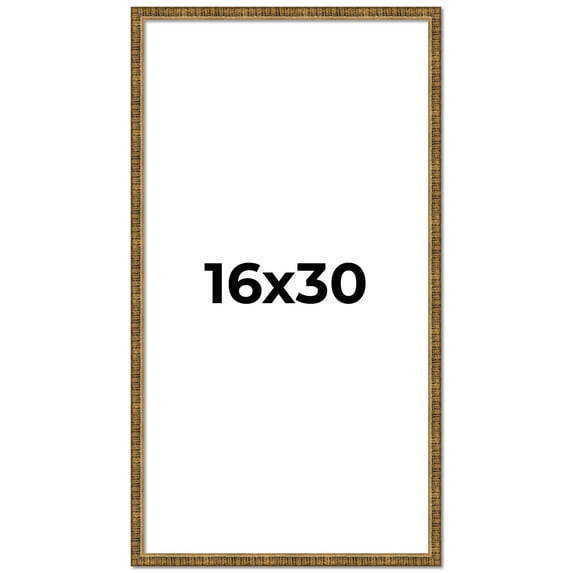 16x30 Frame Gold Kingsley Distressed Solid Wood Picture Frame Width 0.75 Inches | Interior Frame